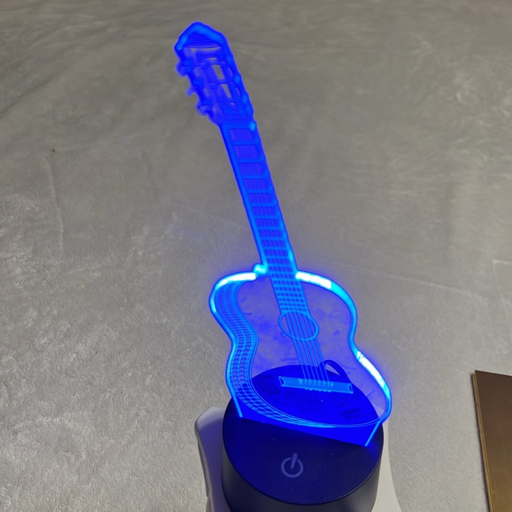 TOPINCN. Guitar Night Light LED 7 Colors Nightlight Desktop Lamp Home Decore